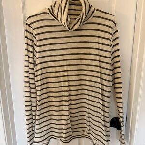 Madewell Striped Long Sleeve Top - Cream and Black